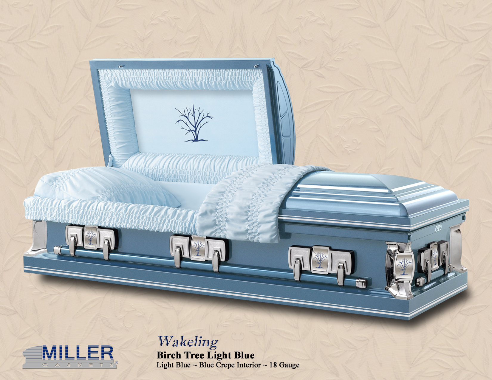 Wakeling Birch Tree Light Blue Pinstripes